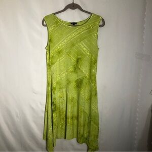 Womens Stretchy Sleeveless Lime Green With Sequins Dress. Size Large. Sami & Lo.